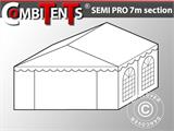 4m päätyosan laajennusosa teltalle Semi PRO CombiTent, 7x4m, PVC, Valkoinen 
