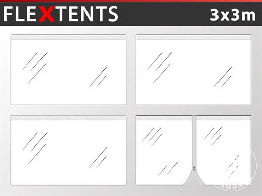 Sidovägg kit för Snabbtält FleXtents 3x3m, Transparent