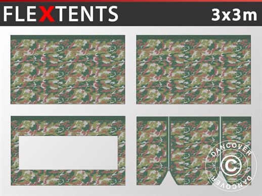 Sidovägg kit för Snabbtält FleXtents 3x3m, Kamouflage
