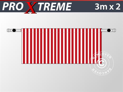 Halv sidovägg för FleXtents PRO Xtreme, 6m, Randigt