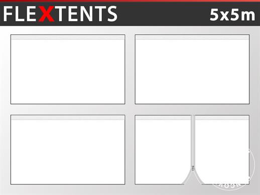 Zestaw ścian bocznych dla Namiot ekspresowy FleXtents PRO 5x5m, Biały