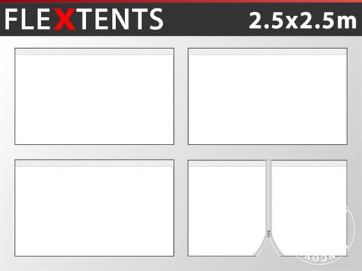 Zestaw ścian bocznych dla Namiot ekspresowy FleXtents PRO 2,5x2,5m, Biały