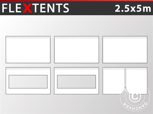 Komplet bočnih stranica za Brzo sklopivi paviljon FleXtents PRO 2,5x5m, Bijela