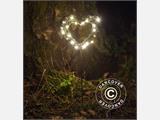 Coeur LED, petit, Garden, 15cm, Vert/Blanc Chaud, 2pcs