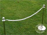 Pleciony sznur do barier odgradzających, 150cm, Biały ze Srebrnym zaczepem DOSTĘPNA TYLKO 9 SZTUKA