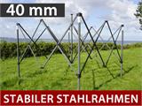 Faltzelt FleXtents PRO Steel 3x3m Schwarz, Flammenhemmend