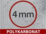 Veggdrivhus i polykarbonat, 2,4m², 1,25x1,92x2,21m m/sokkel, Svart