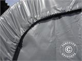 Capannone tenda PRO 8x12x5,2m PVC con pannello centrale, Grigio