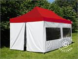 Namiot ekspresowy FleXtents® PRO, namiot medyczny i ratunkowy, 3x6m, czerwony/biały, w tym 6 ściany boczne