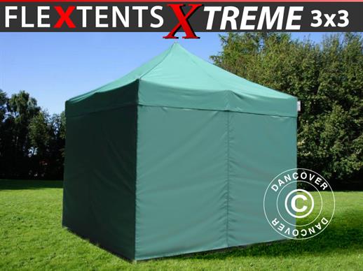 Quick-up telt FleXtents Xtreme 50 3x3m Grønn, inkl. 4 sider