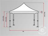 Quick-up telt FleXtents PRO 4x6m Hvit, inkl. dekorative gardiner