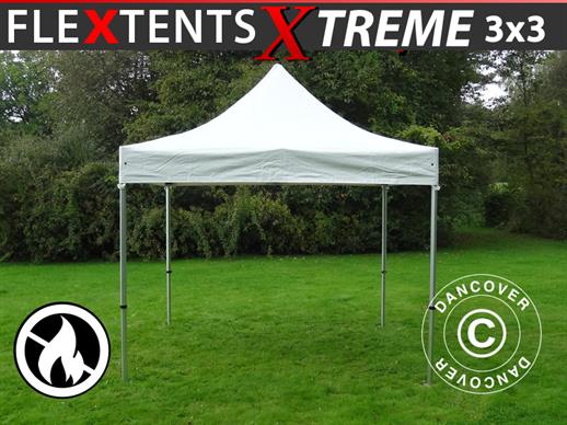 Quick-up telt FleXtents Xtreme 50 Heavy Duty 3x3m Hvit, Flammehemmende