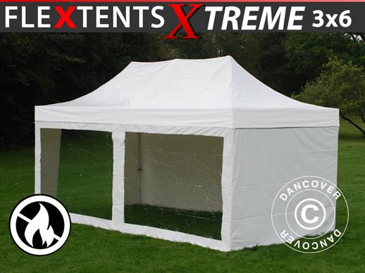 Namiot Ekspresowy FleXtents Xtreme 50 Heavy Duty 3x6m Biały, 6 ściany boczne