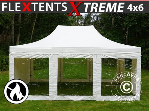 Quick-up telt FleXtents Xtreme 50 Heavy Duty 4x6m Hvit, inkl. 8 sider