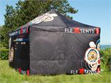 Tente pliante FleXtents PRO avec impression numérique, 4x6m, incl. 4 parois