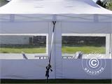 Šator za posjetitelje FleXtents PRO 4x6m Bijeli, uključ. 8 bočnih stranica i 1 transparentni pregradni zid