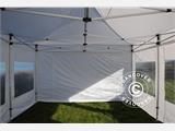 Apmeklētāju telts FleXtents PRO 4x6m Balta, ar 8 sānsienām  un 1 caurspīdīgu starpsienu