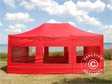 Namiot Ekspresowy FleXtents PRO 4x6m Czerwony, mq 8 ściany boczne
