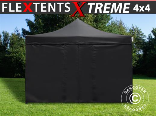 Namiot Ekspresowy FleXtents Xtreme 50 4x4m Czarny, mq 4 ściany boczne
