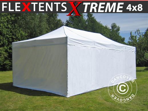 Quick-up telt FleXtents Xtreme 50 4x8m Hvit, inkl. 6 sider