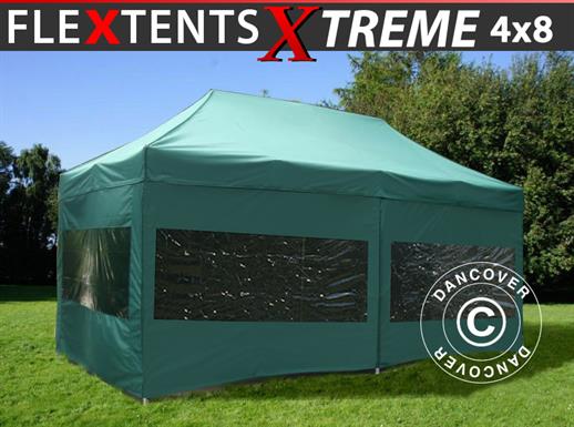 Namiot Ekspresowy FleXtents Xtreme 60 4x8m Zielony, mq 6 ściany boczne