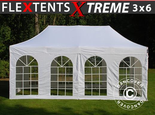 Saliekamā nojume FleXtents Xtreme 50 Vintage Style 3x6m Balts, ar 6 sānu sienām