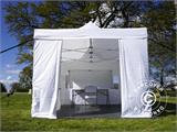 Namiot dla odwiedzających FleXtents Steel 3x6m biały, w tym 4 ścian bocznych i 1 przezroczysta ściana działowa