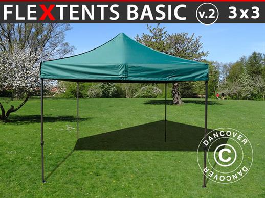 Quick-up telt FleXtents Basic v.2, 3x3m Grønn