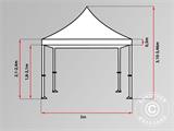 Quick-up telt FleXtents PRO Steel 3x6m Sølv, inkl. 6 sider