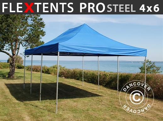 Quick-up telt FleXtents PRO Steel 4x6m Blå