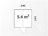 Drveni staklenik/vrtna sjenica, 2,4x2,44x2,83m, 5,4m², Siva