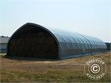 Storage shelter/arched tent 10x15x5.54 m, PVC, White/Grey