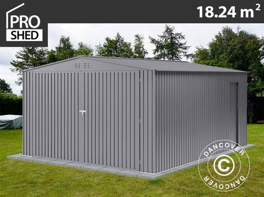 Garaż metalowy 3,8x4,8x2,32m ProShed®, Aluminium Szary