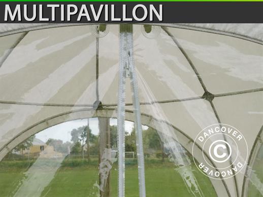 Parede lateral de tenda em abóbada Multipavillon com janela e fecho de correr de 3x1,95m, Branca