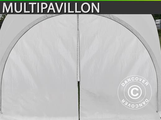 Kopułowy namiot imprezowy Multipavillon - ściana boczna z zamkiem błyskawicznym 3x1,95m, Biały