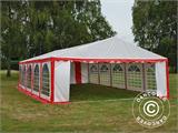 Pasākumu telts Exclusive 6x10m PVC,, Sarkans/Balts