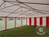 Tenda para festas Exclusive 6x10m PVC, Vermelho/Branco