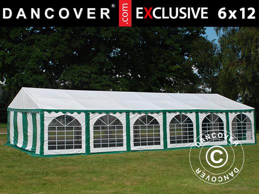 Namiot imprezowy Exclusive 6x12m PCV, Zielony/Biały