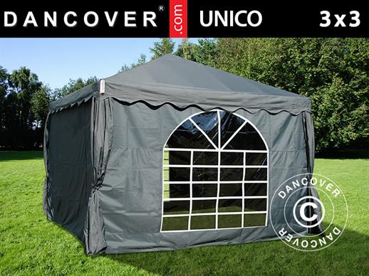 Namiot imprezowy UNICO 3x3m, Ciemny szary