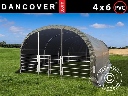 Namiot dla zwierząt gospodarskich 4x6x2,4m, PCV, Zielony