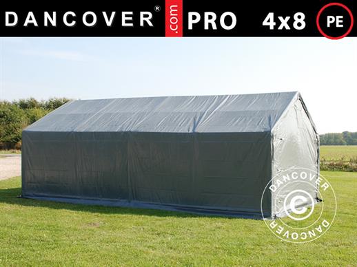 Skladišni šator PRO 4x8x2x3,1m, PE, Siva