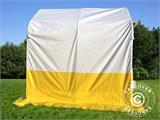 Namiot roboczy PRO 2x2x2m, PCV, biały/żółty, trudnopalny