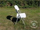 Saliekams krēsls 48x43x89cm, Gaiši pelēks/Balts, 24 gab.